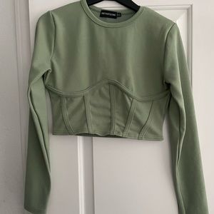 PrettyLittleThing Mint Green Crop Top